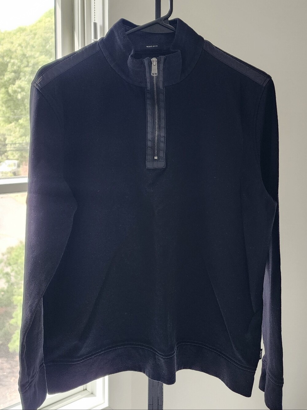 Hugo Boss Black Quarter-Zip Mock Collar Men's Sweater Size M - Picture 3 of 12